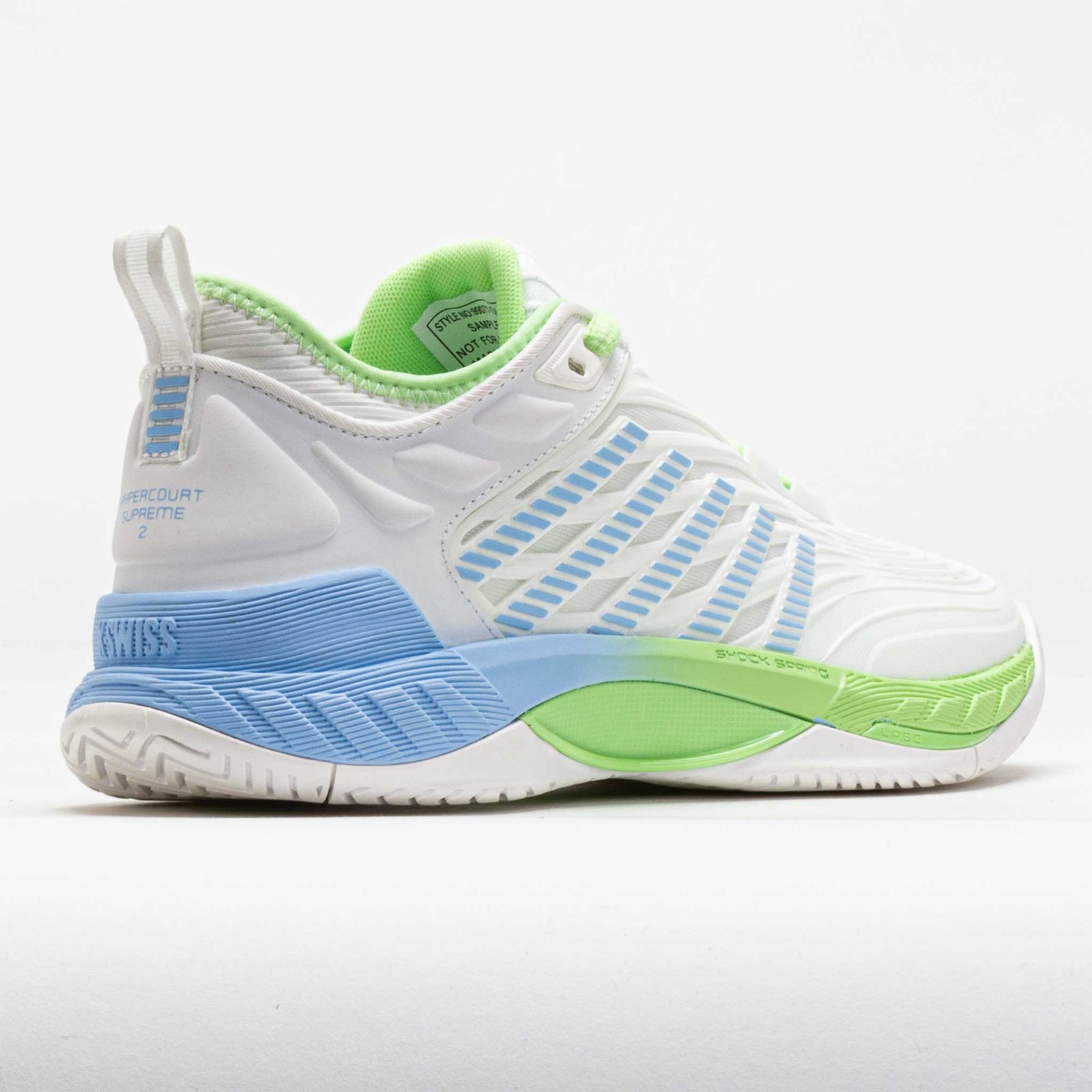 K-Swiss Hypercourt Supreme 2 Womens White/Paradise Green/Dutch Canal - Image 6