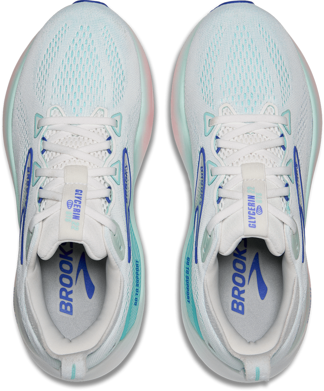Women's Glycerin GTS 22 WIDE (110 - White/Limpet Shell/Amparo Blue) - Image 4