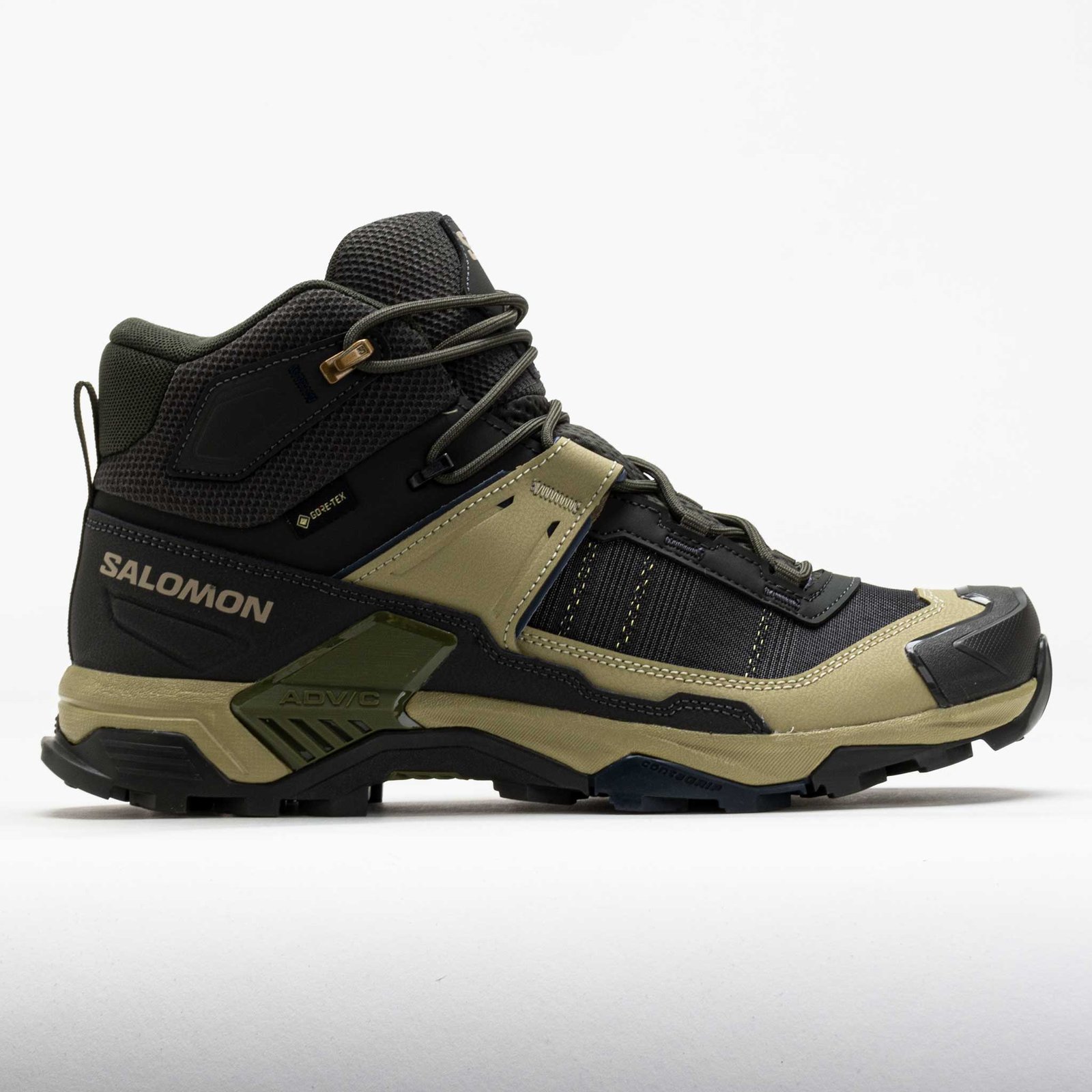 Salomon X Ultra 5 Mid GTX Mens Peat/Gray Green/Blue Nights