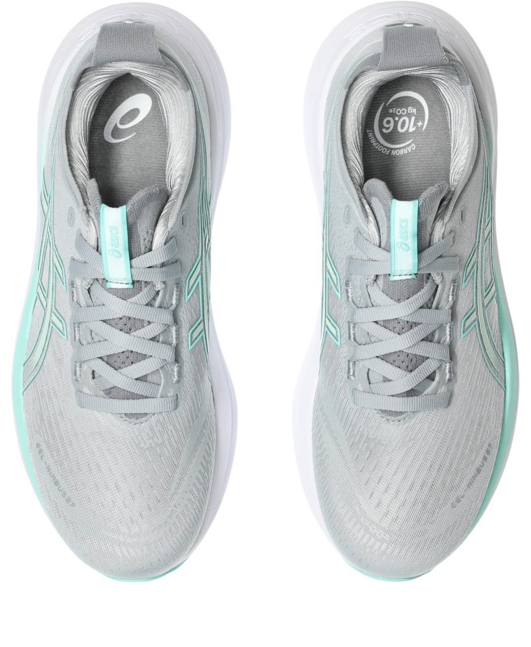 Women's Gel-Nimbus 27 (020 - Piedmont Grey/Illuminate Mint) - Image 7