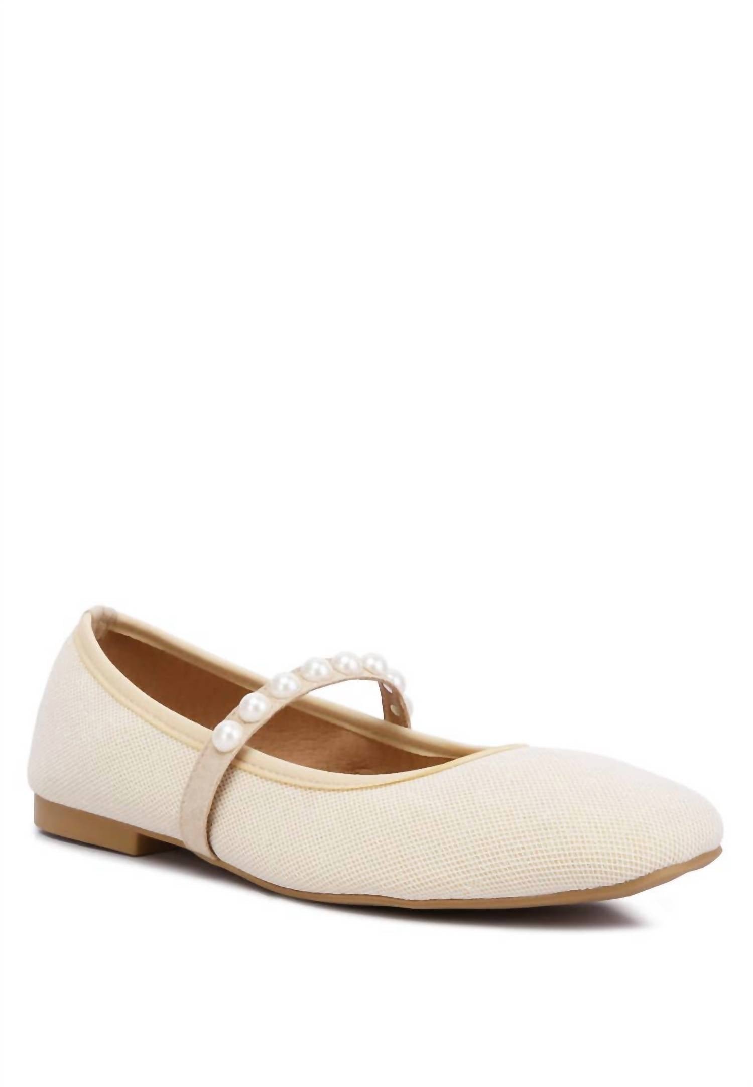 Rag Company - Women's Sassie Pearl Embellished Ballerina Flats