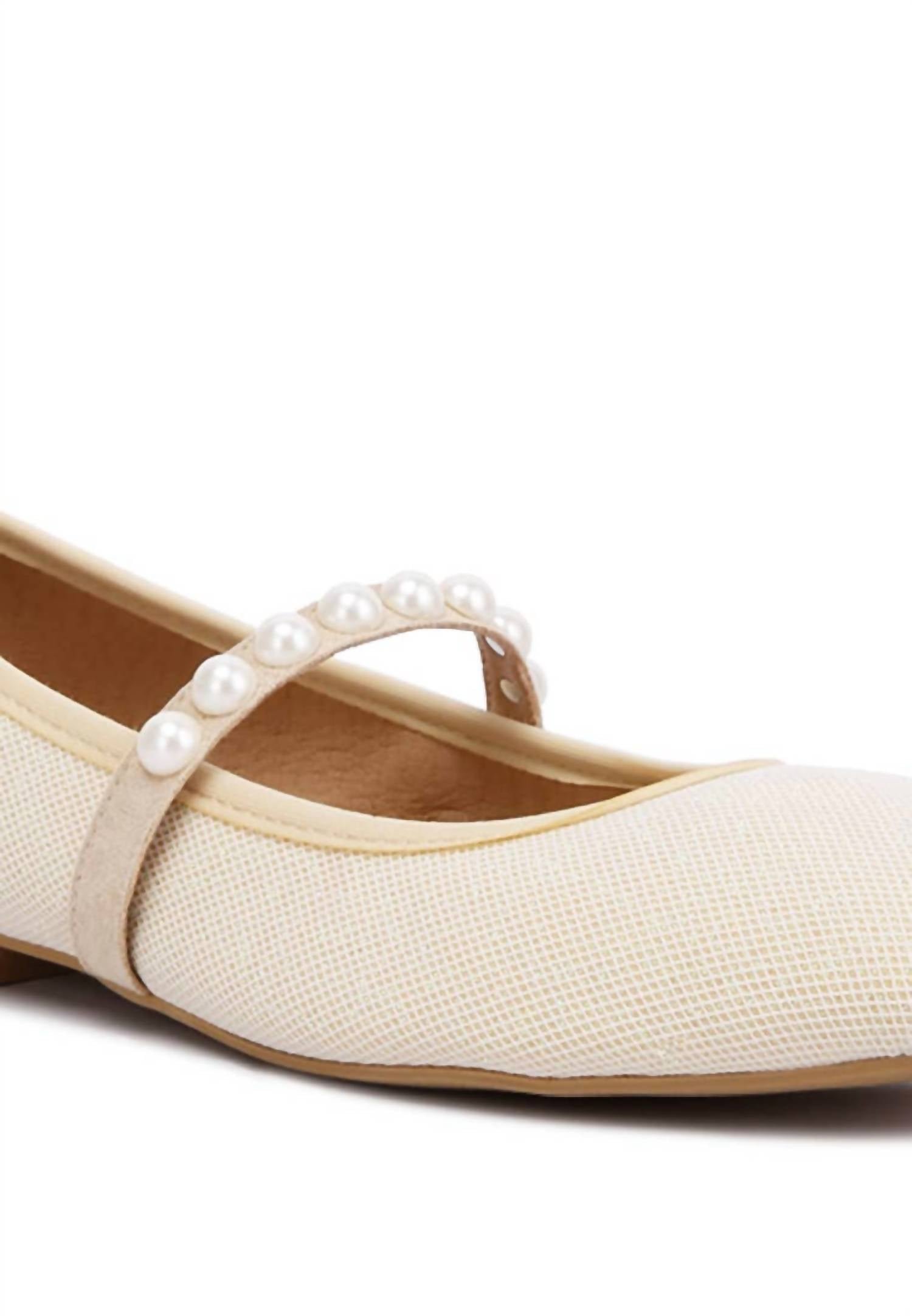 Rag Company - Women's Sassie Pearl Embellished Ballerina Flats - Image 3